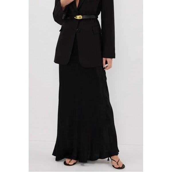 CHARLI BLACK SATIN MAXI SKIRT