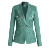 Plaid Double-Breasted Suit Jacket