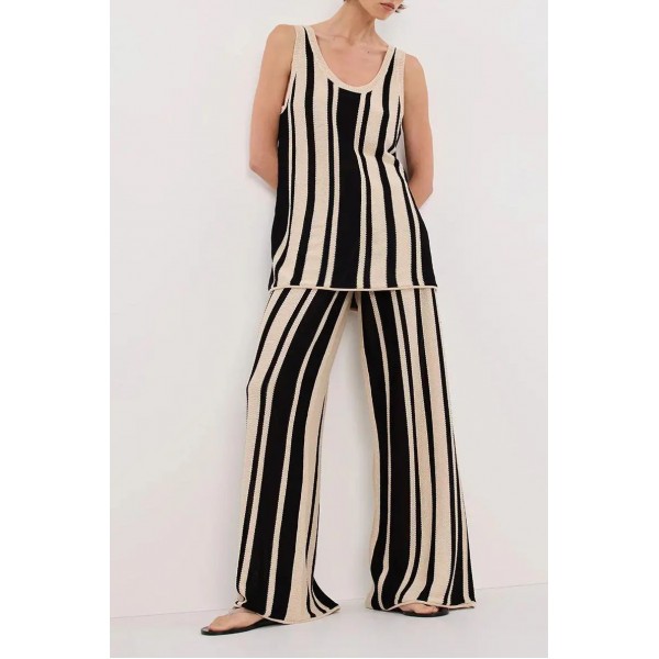 DELPHI STRIPE WIDE LEG KNIT PANT