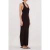 LISS BITTER CHOC HALTER KNIT MAXI DRESS
