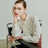 Streamer Neck Long Sleeve Satin White Shirt