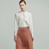 Streamer Neck Long Sleeve Satin White Shirt
