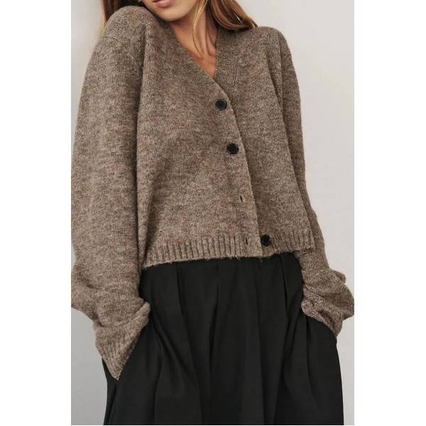 PIP CHOC MARLE KNIT CARDIGAN