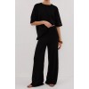 OLIVIA BLACK WIDE LEG KNIT PANT