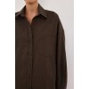 RHEA BITTER CHOC COTTON SHIRT