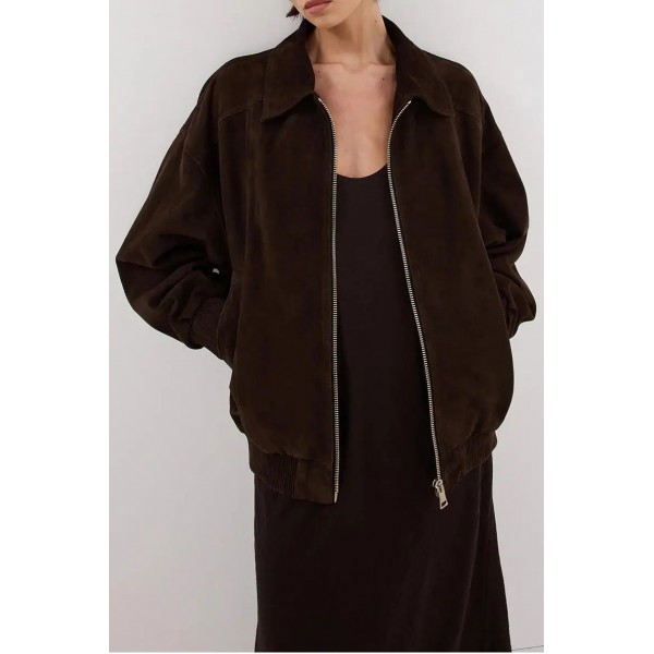 DALTON BITTER CHOC SUEDE BOMBER