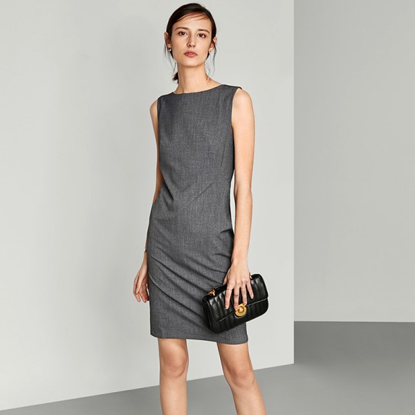 Women's Sleeveless Slim Fit Commuter Suit Dress