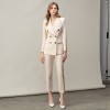 Fashionable Temperament Commuter Beige Suit Two-piece