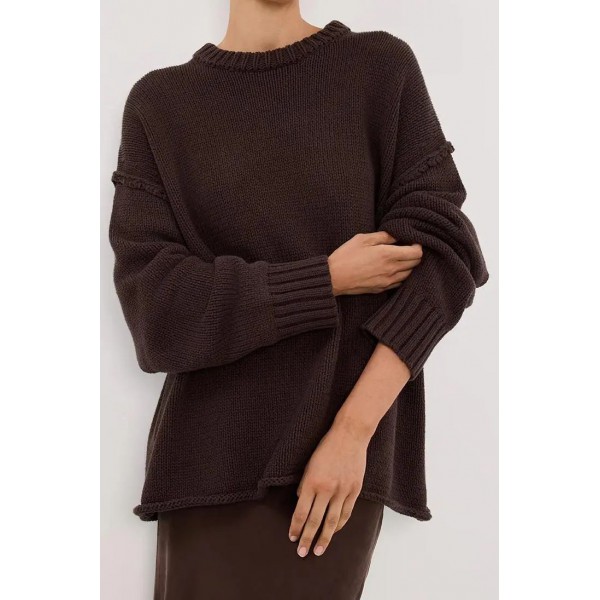 ROY CHOC LONGLINE KNIT JUMPER