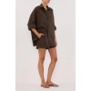 RHEA BITTER CHOC COTTON SHIRT