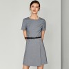 Women's Temperament Slit Short Sleeve Suit Dress