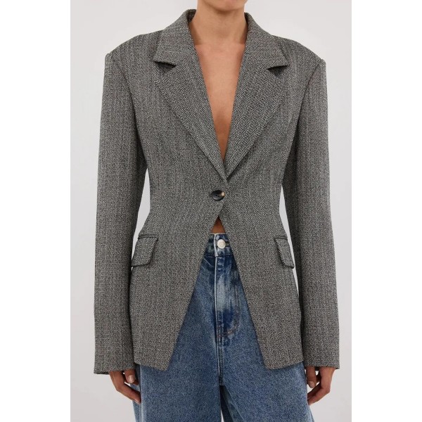 MERRITT CHARCOAL CINCHED BLAZER