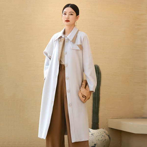 Autumn and Winter Double-sided Cashmere Wool Coat