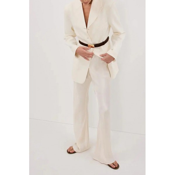 MYKA CREAM SATIN PANT