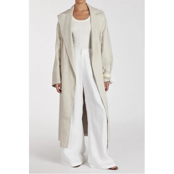 JOSEPHINA NATURAL LINEN BLEND COAT