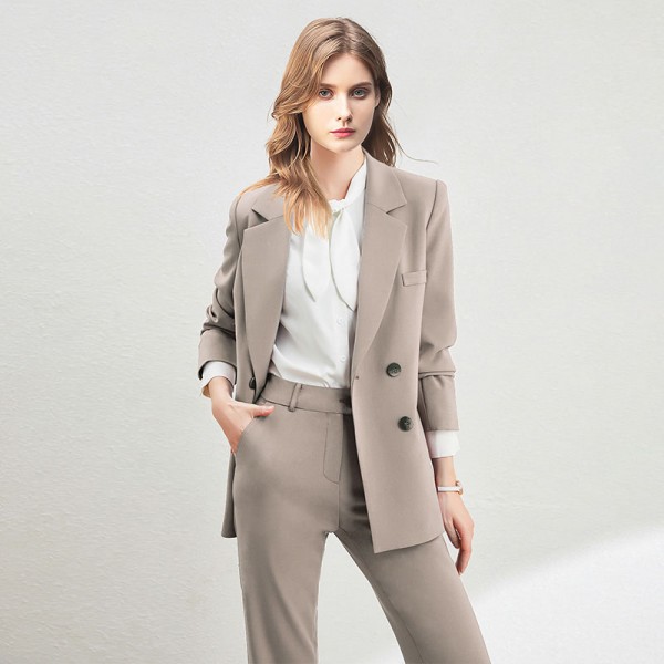 Women's Casual Commuter Temperament Apricot Suit