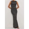 SAM STRIPE BOAT NECK MAXI DRESS