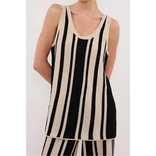 DELPHI STRIPE LONGLINE KNIT TUNIC