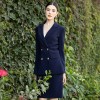 Women's Professional Navy Blue Suit Three Piece