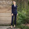 Women's Professional Navy Blue Suit Three Piece