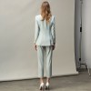 Fashionable Temperament Commuter Mint Green Suit Two-piece