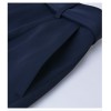 Navy Blue Belt Paper Bag Straight-Leg Pants