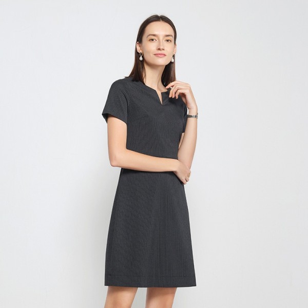 Women's Striped Short Sleeve Suit Dress