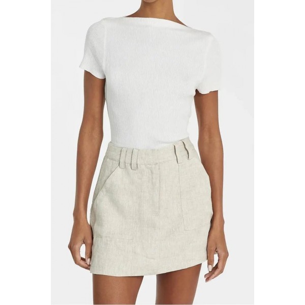 EVA NATURAL LINEN SKORT