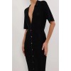 LIAM BLACK KNIT POLO MAXI DRESS