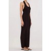 LISS BITTER CHOC HALTER KNIT MAXI DRESS