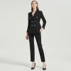 Women's Professional Temperament Black Suit Two-piece Suit