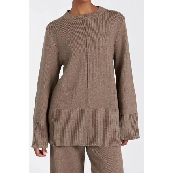 CLEMENCE CHOC MARLE KNIT JUMPER