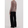 JANE TAUPE MERINO POLO KNIT TOP