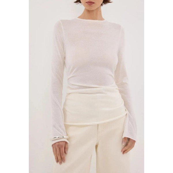 NICO OFF WHITE MERINO KNIT TOP