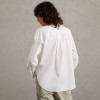 Women's Shiny Bead Chain Decorated Elegant White Shirt