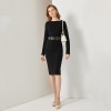 Sleek Commuter Knit Belted Dress