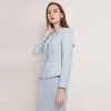 Women Fashion Light Blue Professional Suit and Skirt Set