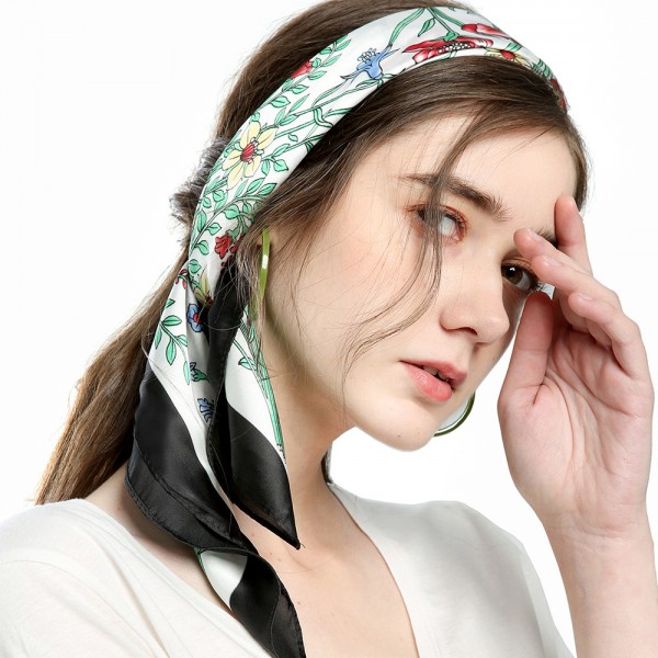 Silk hand feel small square scarf