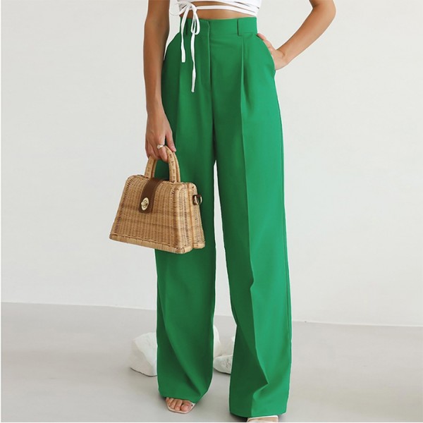 Commuter High Waist Trousers Wide Leg Pants