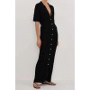 LIAM BLACK KNIT POLO MAXI DRESS