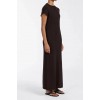 LEO BITTER CHOC KNIT MIDI DRESS