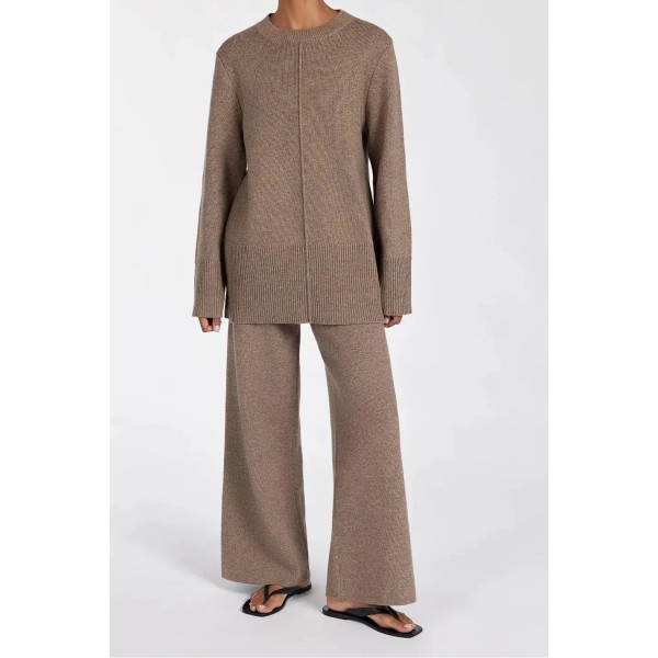 CLEMENCE CHOC MARLE KNIT PANT