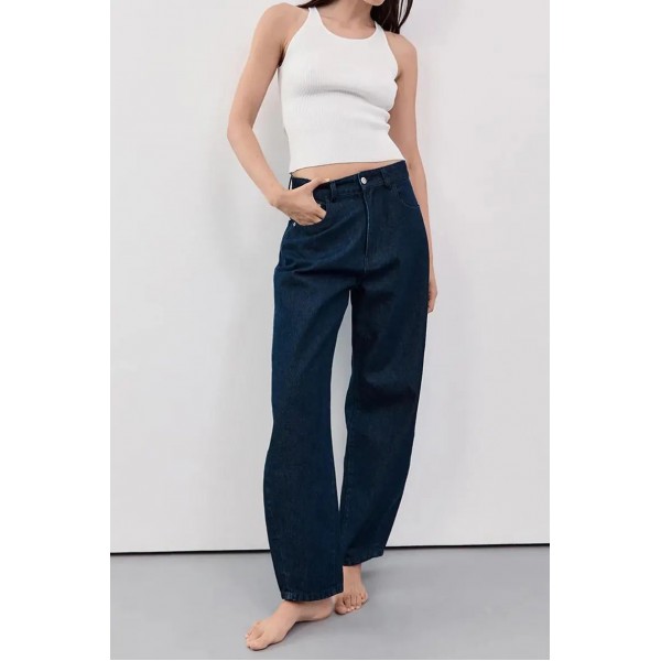 CALEB INDIGO BARREL LEG JEAN