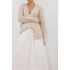MARA CHALK CABLE KNIT CARDIGAN