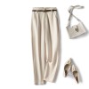 High Waist Casual Slim Nine-point Cigarette Pipe Suit Pants