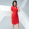 X-shaped Red Slit Suit Dress
