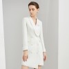 Fashion OL Double Breasted Irregular Suit Dress