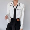 X-shaped Black and white patchwork shirt