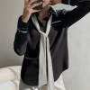 X-shaped Black and white patchwork shirt