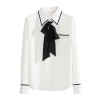 X-shaped Black and white patchwork shirt